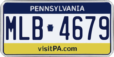 PA license plate MLB4679
