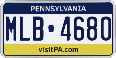 PA license plate MLB4680