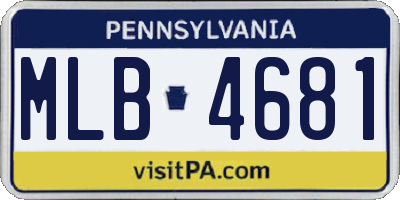 PA license plate MLB4681