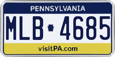 PA license plate MLB4685