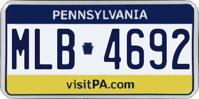 PA license plate MLB4692