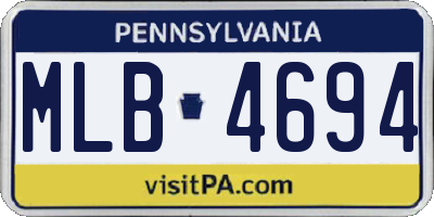 PA license plate MLB4694