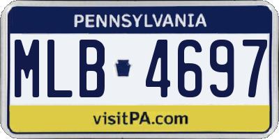 PA license plate MLB4697