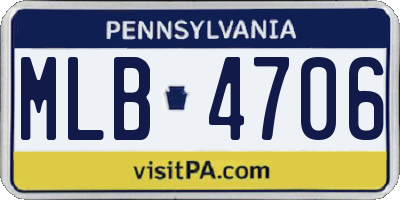 PA license plate MLB4706