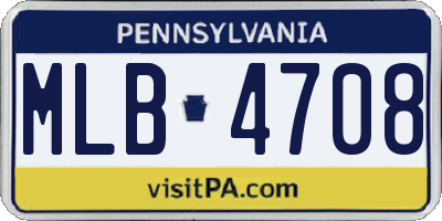PA license plate MLB4708
