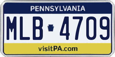 PA license plate MLB4709