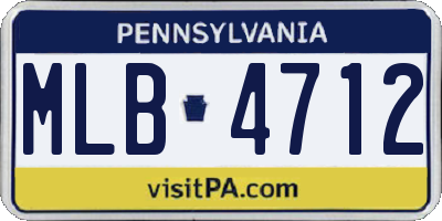 PA license plate MLB4712
