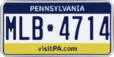 PA license plate MLB4714