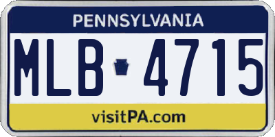 PA license plate MLB4715