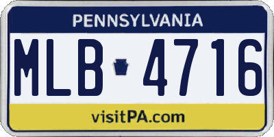 PA license plate MLB4716