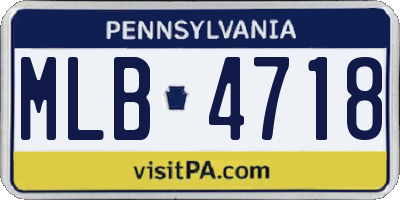 PA license plate MLB4718