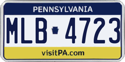 PA license plate MLB4723