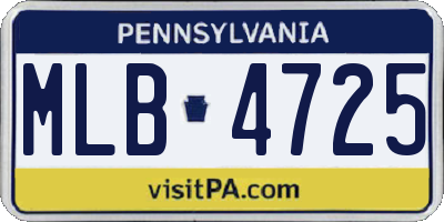 PA license plate MLB4725