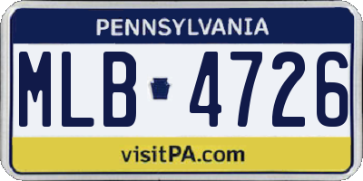 PA license plate MLB4726
