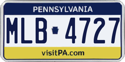 PA license plate MLB4727