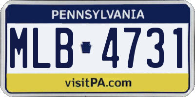 PA license plate MLB4731