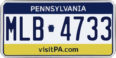 PA license plate MLB4733