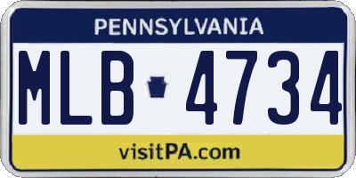 PA license plate MLB4734