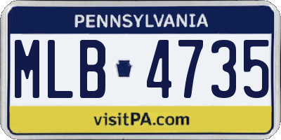PA license plate MLB4735