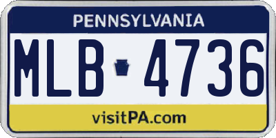 PA license plate MLB4736