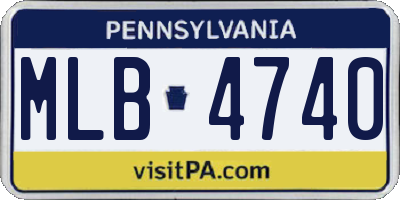 PA license plate MLB4740