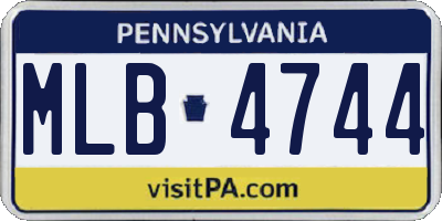 PA license plate MLB4744