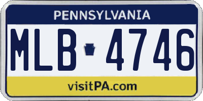 PA license plate MLB4746