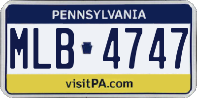 PA license plate MLB4747