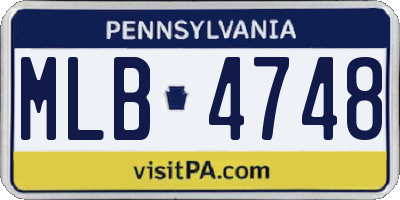 PA license plate MLB4748