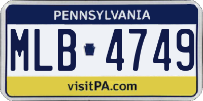 PA license plate MLB4749