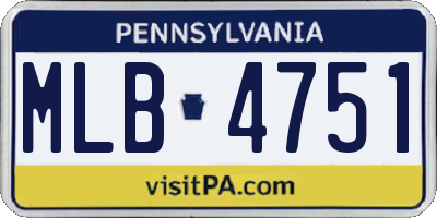PA license plate MLB4751