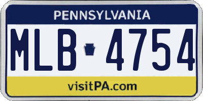 PA license plate MLB4754