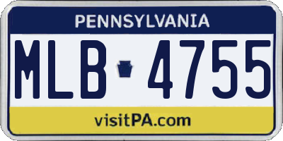 PA license plate MLB4755