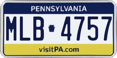 PA license plate MLB4757