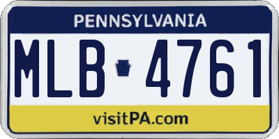 PA license plate MLB4761