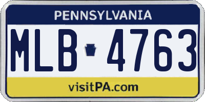 PA license plate MLB4763