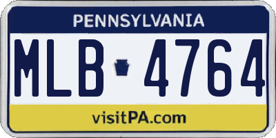 PA license plate MLB4764