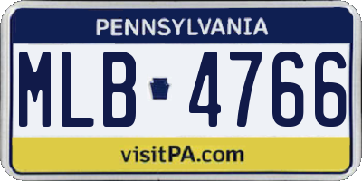 PA license plate MLB4766