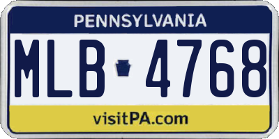 PA license plate MLB4768