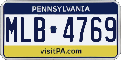 PA license plate MLB4769