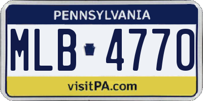 PA license plate MLB4770