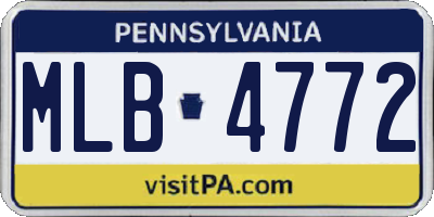 PA license plate MLB4772