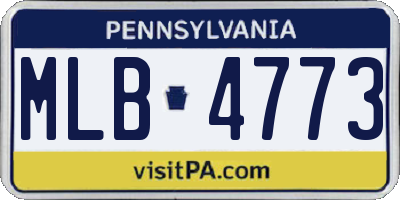 PA license plate MLB4773