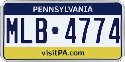 PA license plate MLB4774