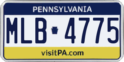 PA license plate MLB4775