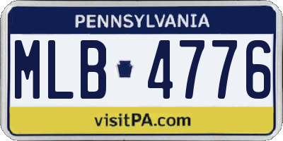 PA license plate MLB4776