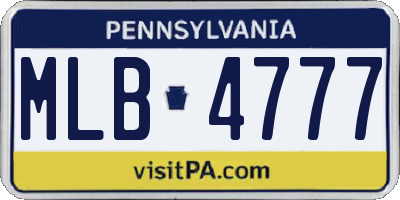 PA license plate MLB4777