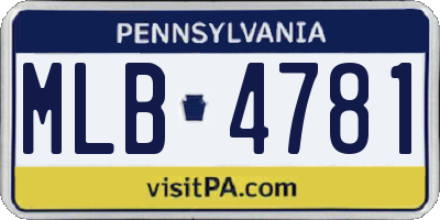 PA license plate MLB4781