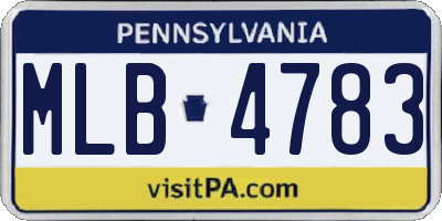 PA license plate MLB4783