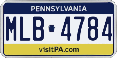 PA license plate MLB4784